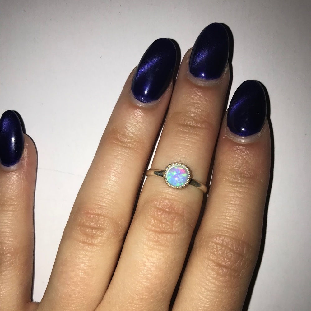 Sterling Silver Opalescent Midi Ring